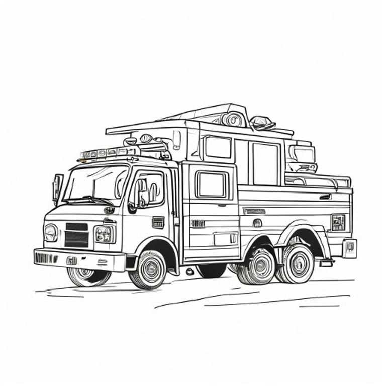 Free Firetruck Coloring Page & Sketch