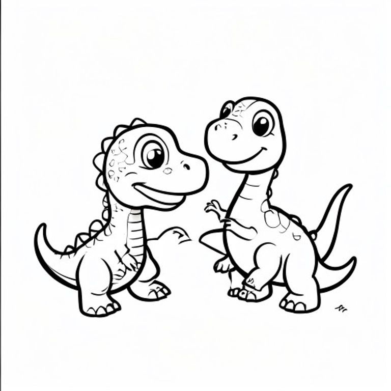 Free Little Dinosaurus Coloring Page & Sketch