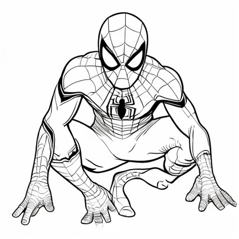 Free Spiderman Coloring Page & Sketch