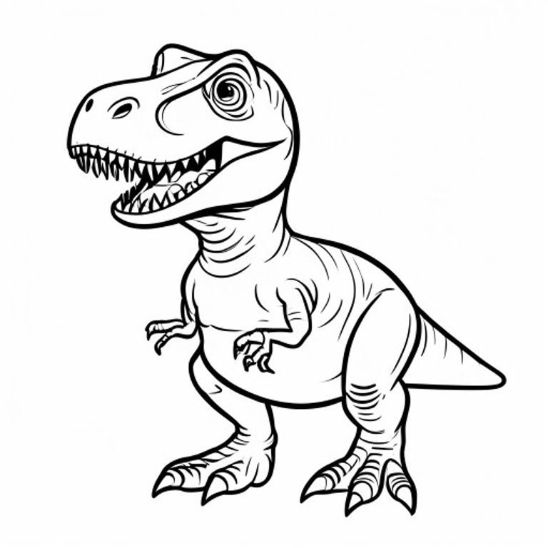 Free t-rex Coloring Page & Sketch